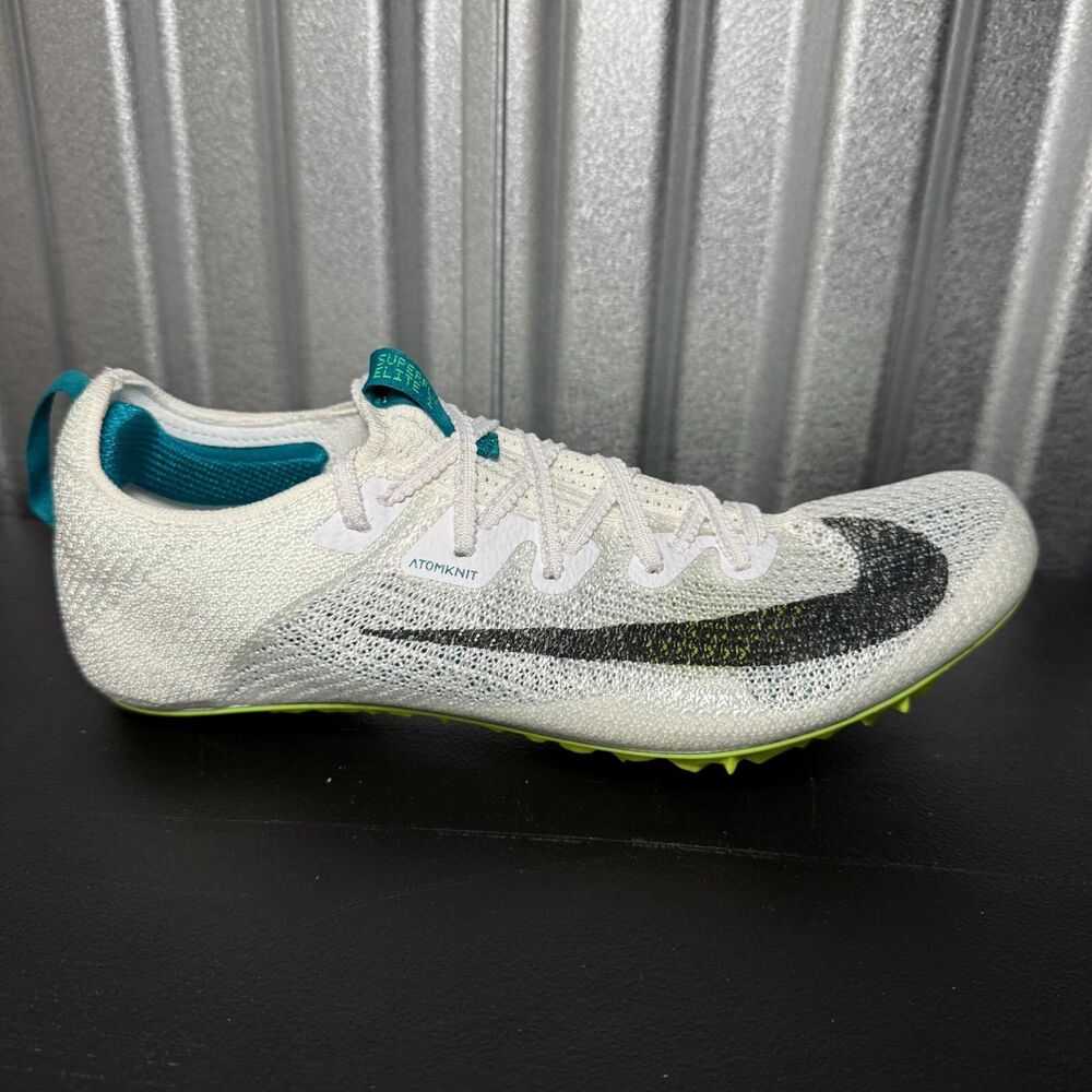 Nike Zoom Superfly Elite 2 Atomknit Sprint Spikes White FZ9662-100 Men's Size 8